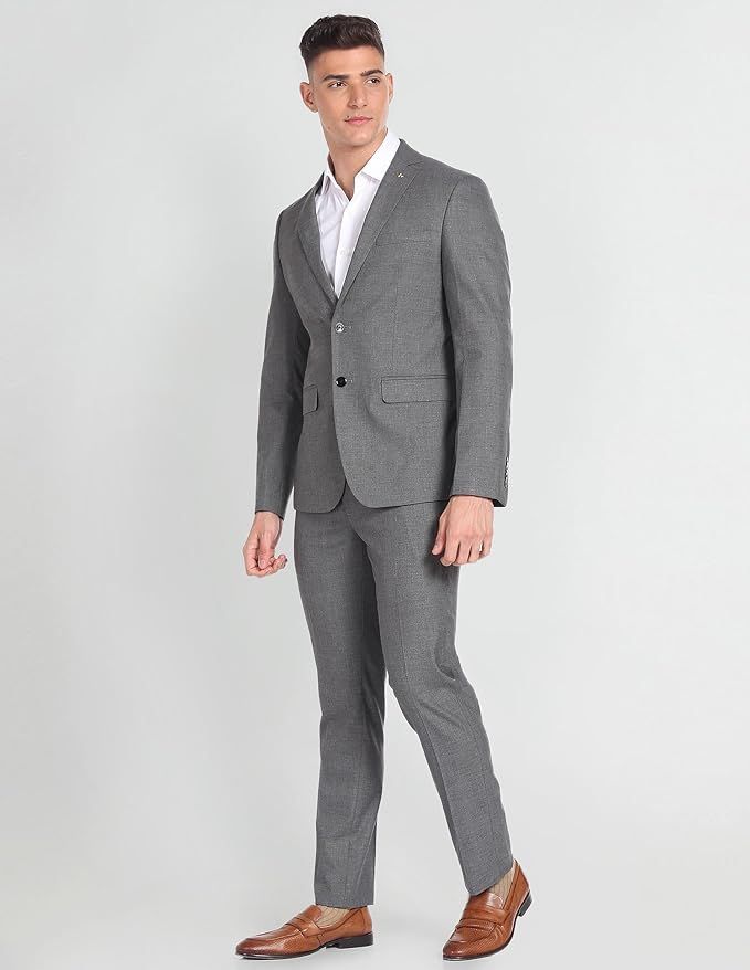 Men's Polyester Single Breasted Business Suit Pants Set