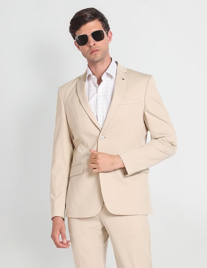 Men's Nylon Single Breasted Business Suit Pants Set