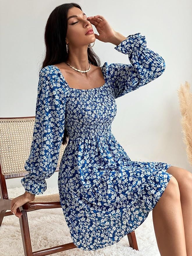 Women Casual Regular Sleeves Crepe Printed Fit and Flare Dress