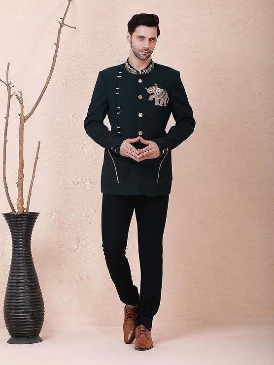 Men’s Dark Emerald Green Designer Bandhgala Se