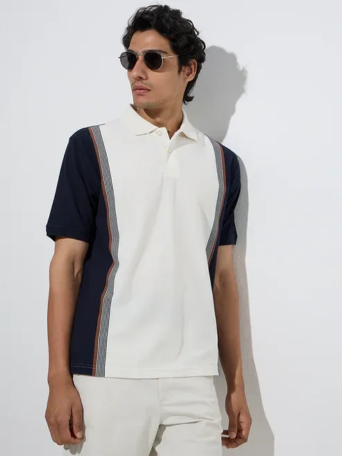 Casuals Off-White Relaxed-Fit Cotton-Blend Polo T-Shirt
