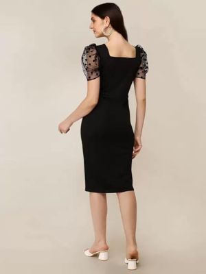 Women's Lycra Black One Piece Dresses
