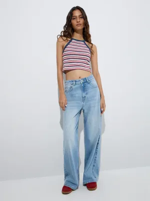 Multicolour Striped Cotton Crop Top