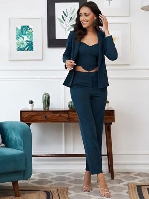 Western Cord Set for Women, Professional Women's 3-Piece Business Suit Set