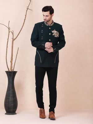 Men’s Dark Emerald Green Designer Bandhgala Se