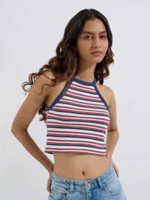 Multicolour Striped Cotton Crop Top