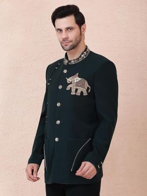 Men’s Dark Emerald Green Designer Bandhgala Se