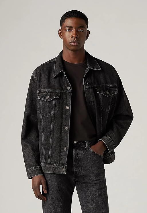 Product Men's Stylish Black/Blue Denim Jacket for Winter Latest Casual Biker Riding Wear Trendy Upper Jeans Look Outfit Image