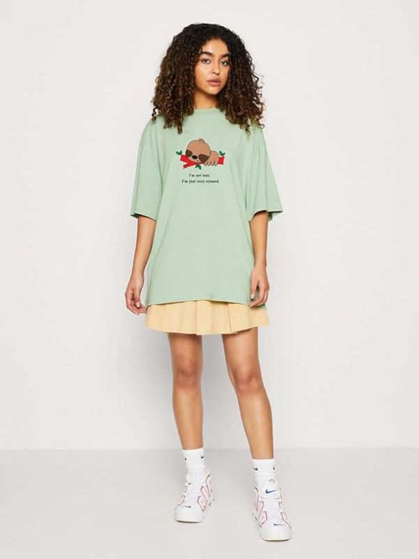 Product Women's Printed Cotton Blend Oversized T-Shirts Image